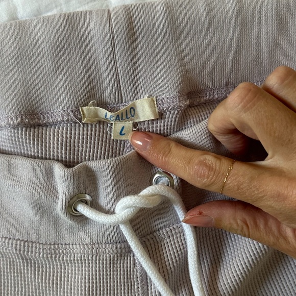 Lilac pastel waffle cotton hoodie & jogger lounge wear matching set - Picture 8 of 14